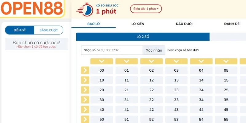Khái quát chi tiết về hình thức Xổ số siêu tốc Open88 hiện nay